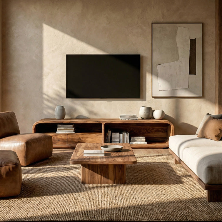 Modern Organic TV Console For Living Room Decor