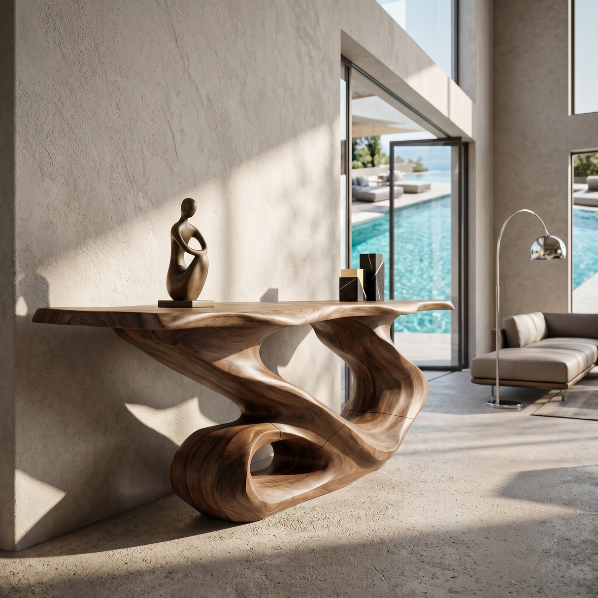 Rustic Live Edge Console Table Modern Residence