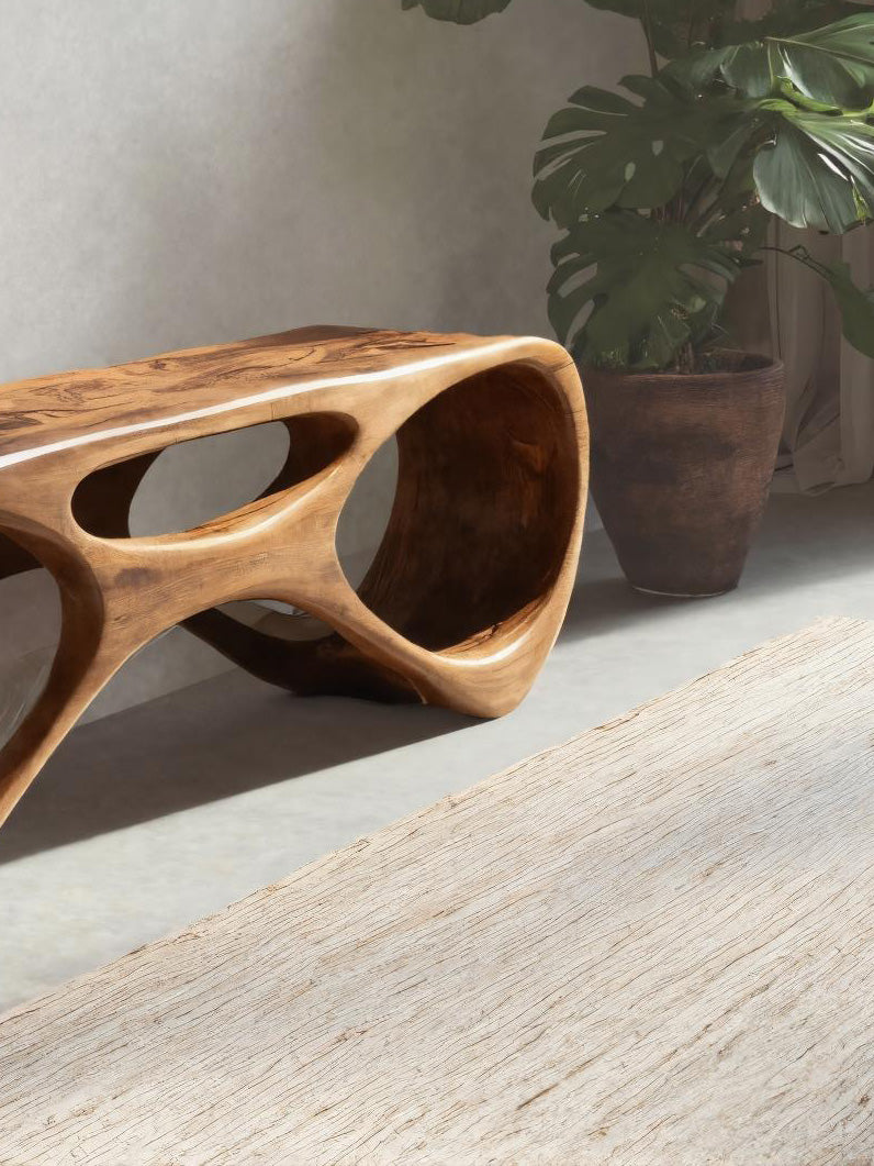 Modern Organic Bench For Entryway Or Furniture Hallway
