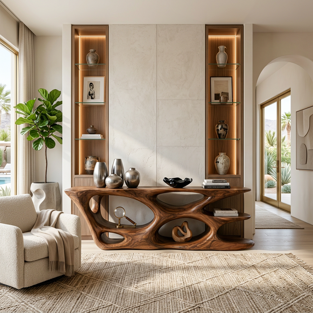 Designer Wooden Console Table For Luxury Living Room