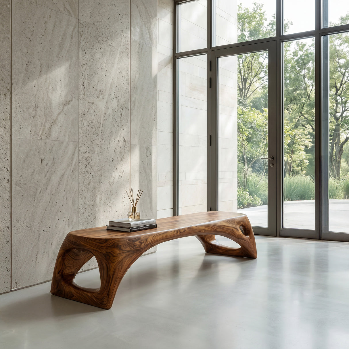 Minimalist Long Wooden Bench For Entryway