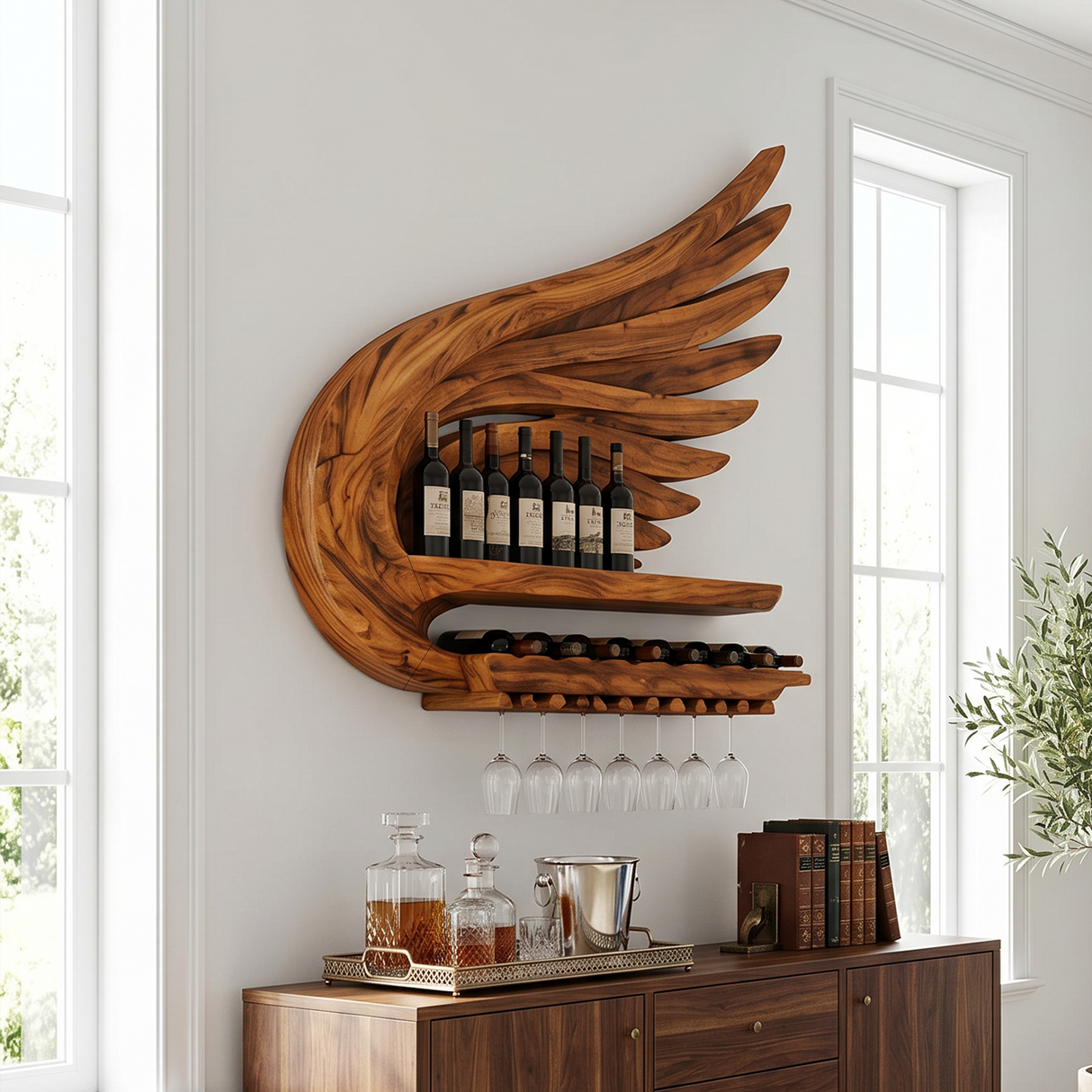 Handcrafted Farmhouse Wine Storage Rack For Home Bar