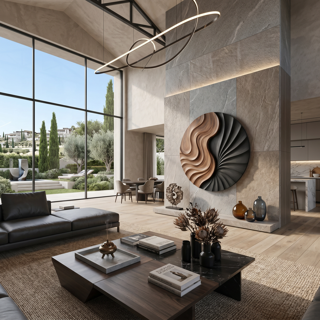 Contemporary Statement Wall Art For Open Living Interior
