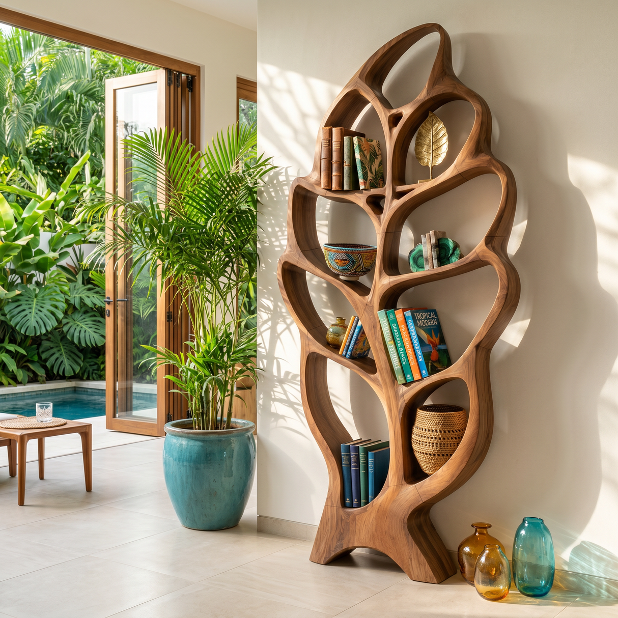 Modern Architectural Bookcase For Contemporary Living Room