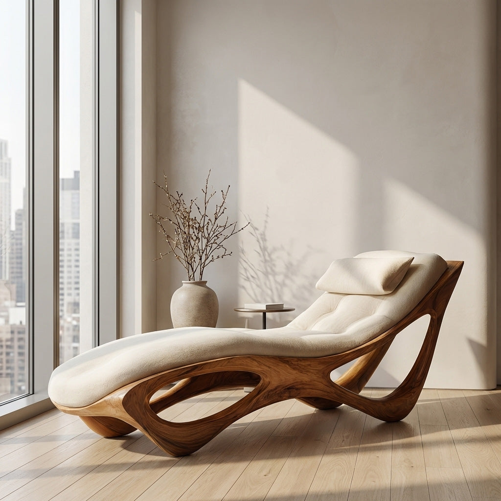 Artistic Natural Wood Lounge Chair For Relaxing Space