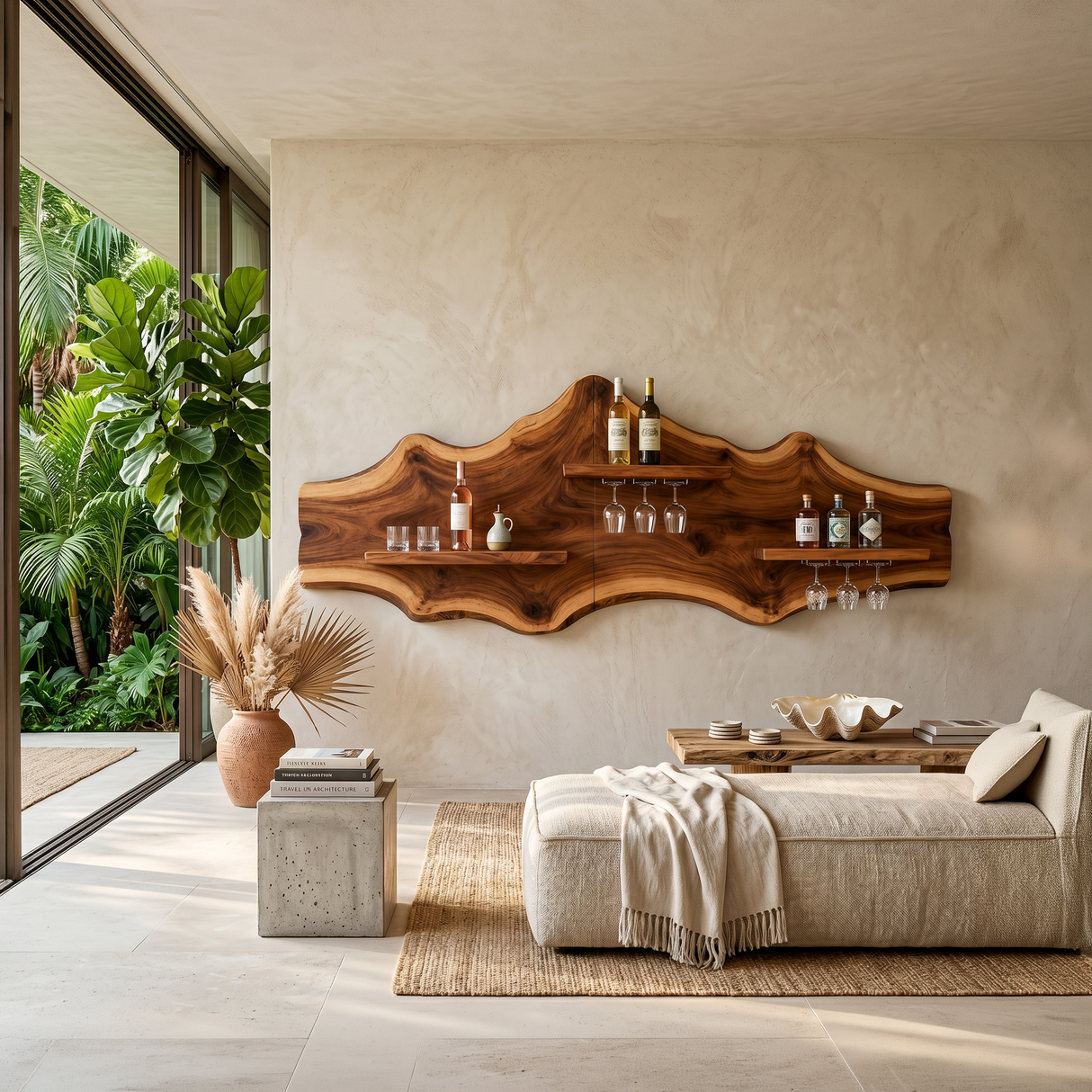 Modern Wall Mounted Wine Rack Shelf For Dining Room