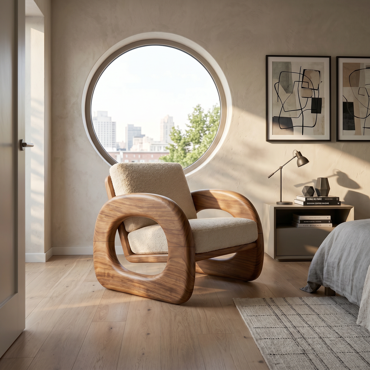 Resort Style Sculptural Armchair Wellness Reception Area