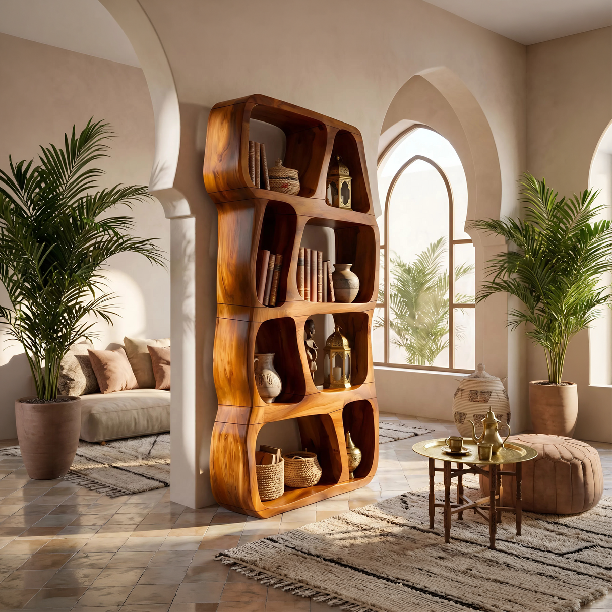 Scandinavian Artistic Bookshelf Display Organizer For Bedroom Space