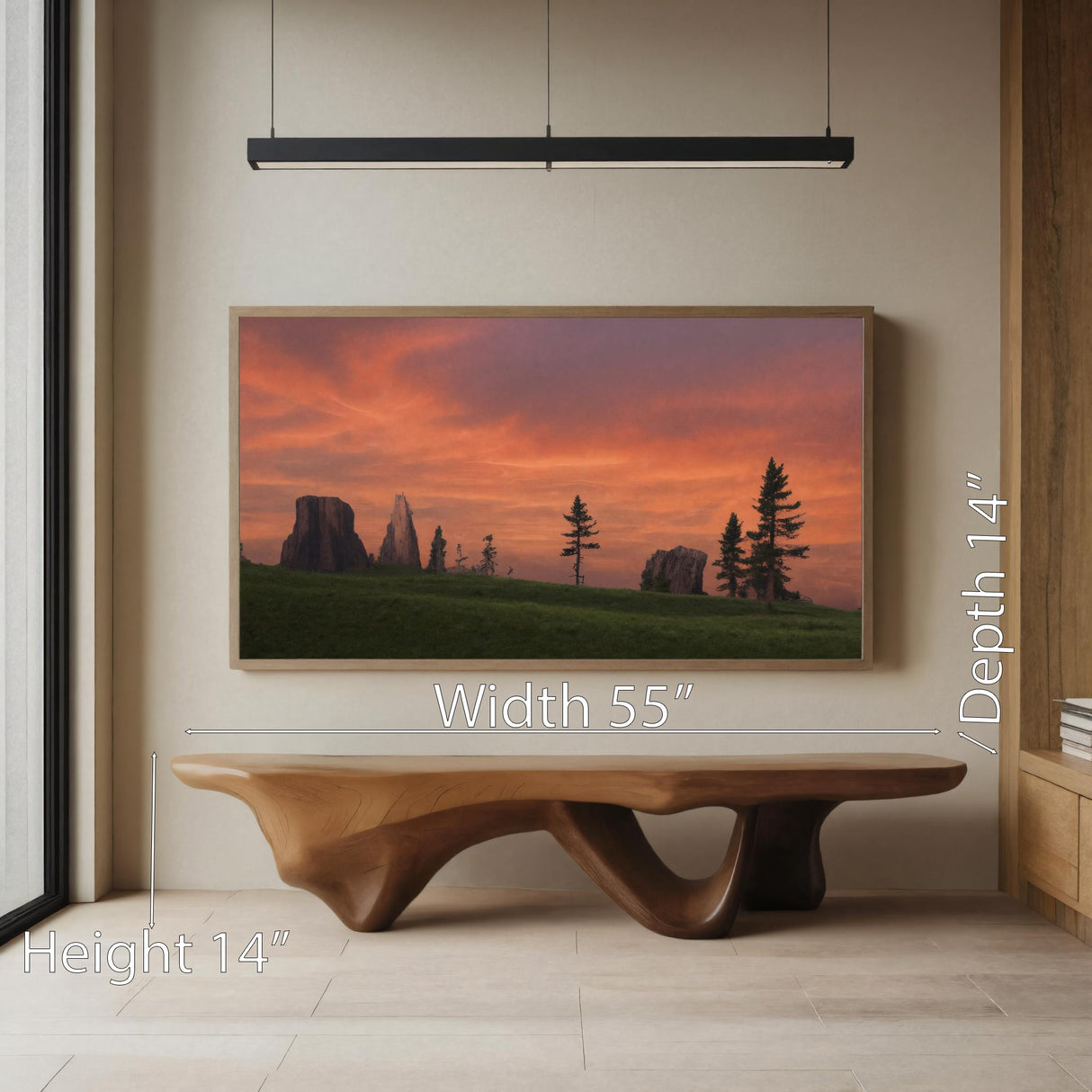 Modern Sculptural Bench With Flowing Design For Living Room