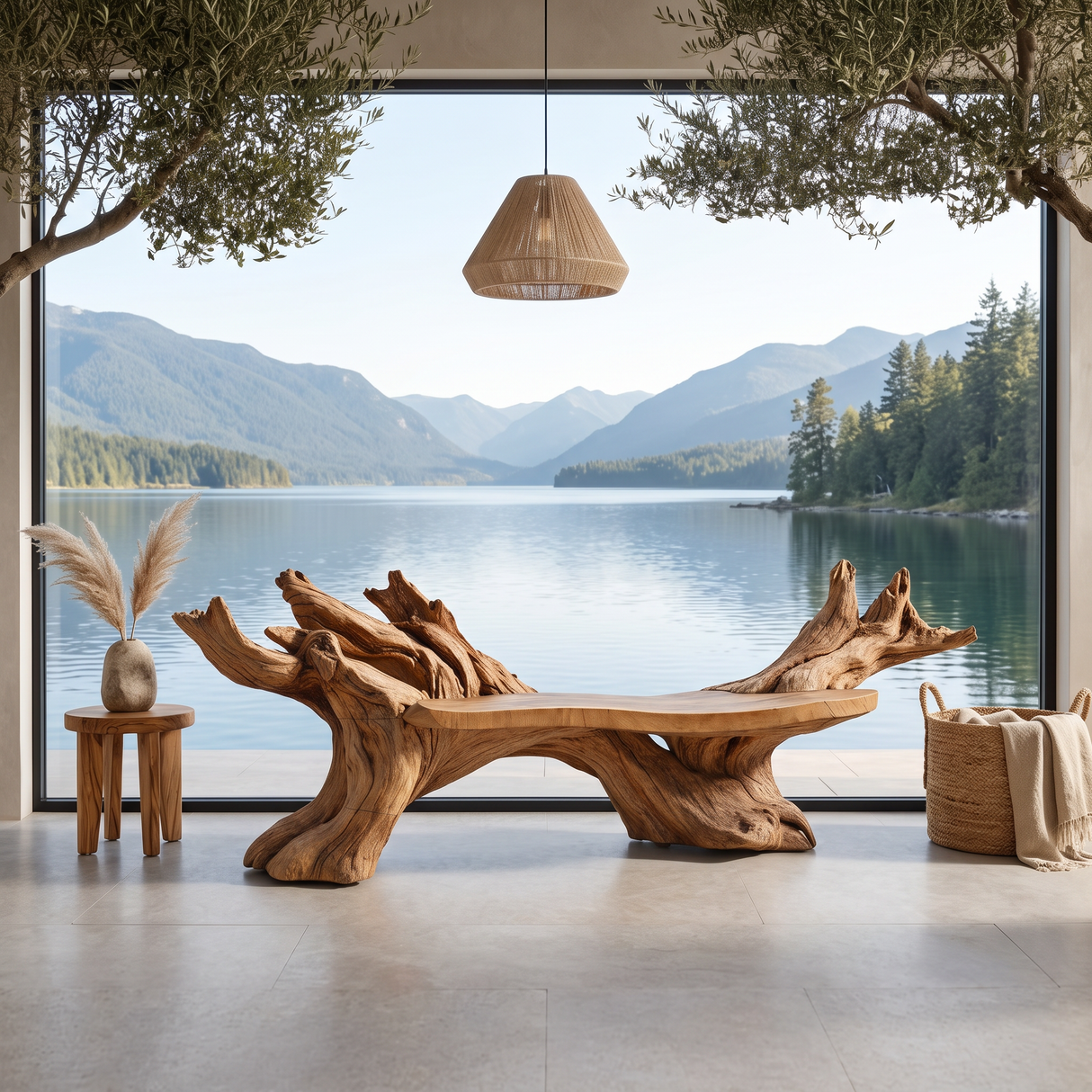 Farmhouse Live Edge Bench Entryway Design For Welcoming Foyers