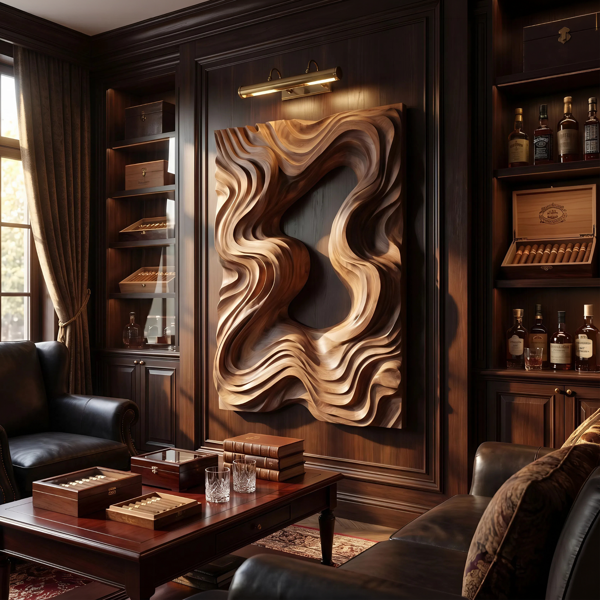 Contemporary Fluid Wall Decor Panel For Dining Room