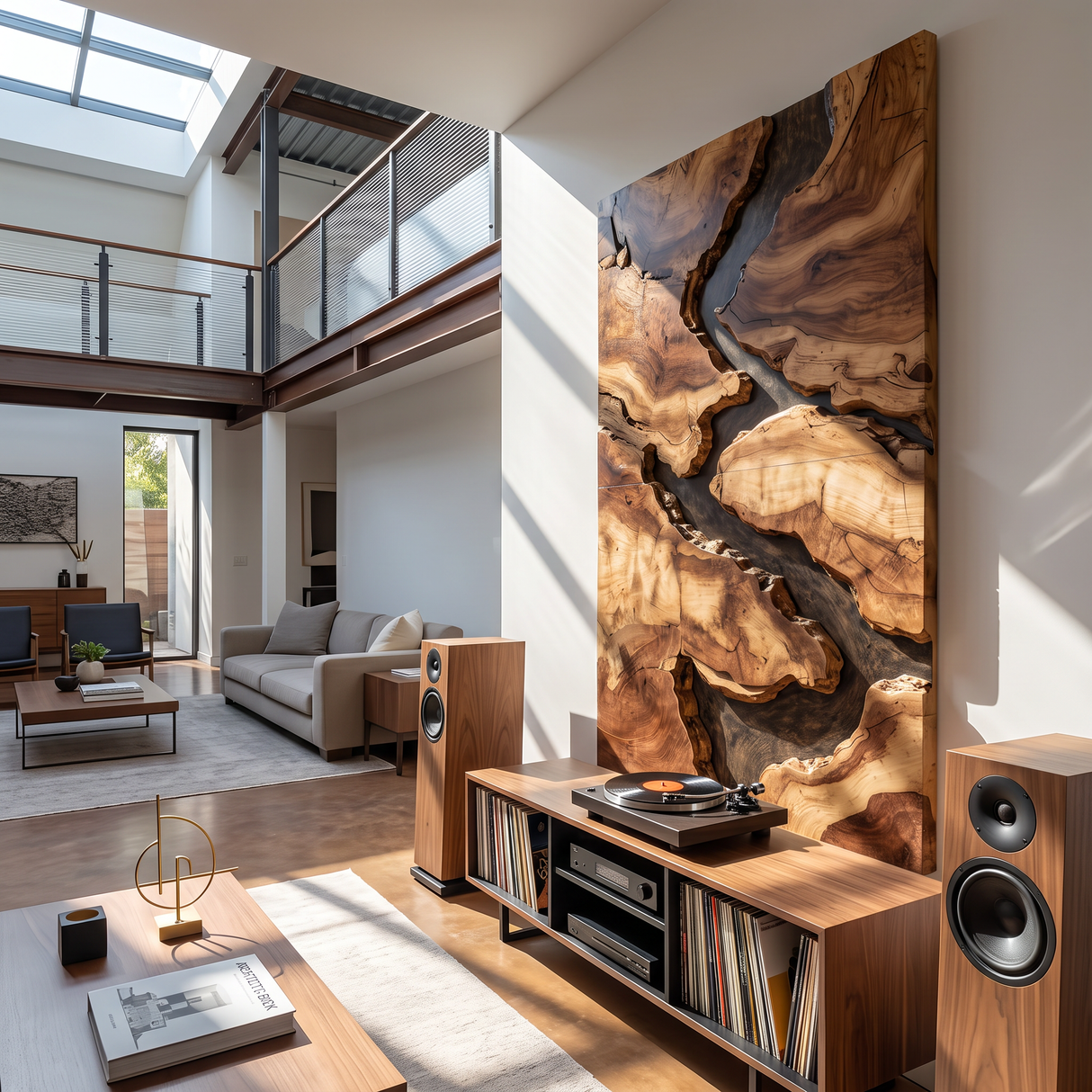 Mid Century Solid Wood Wall Sculpture For Living Room