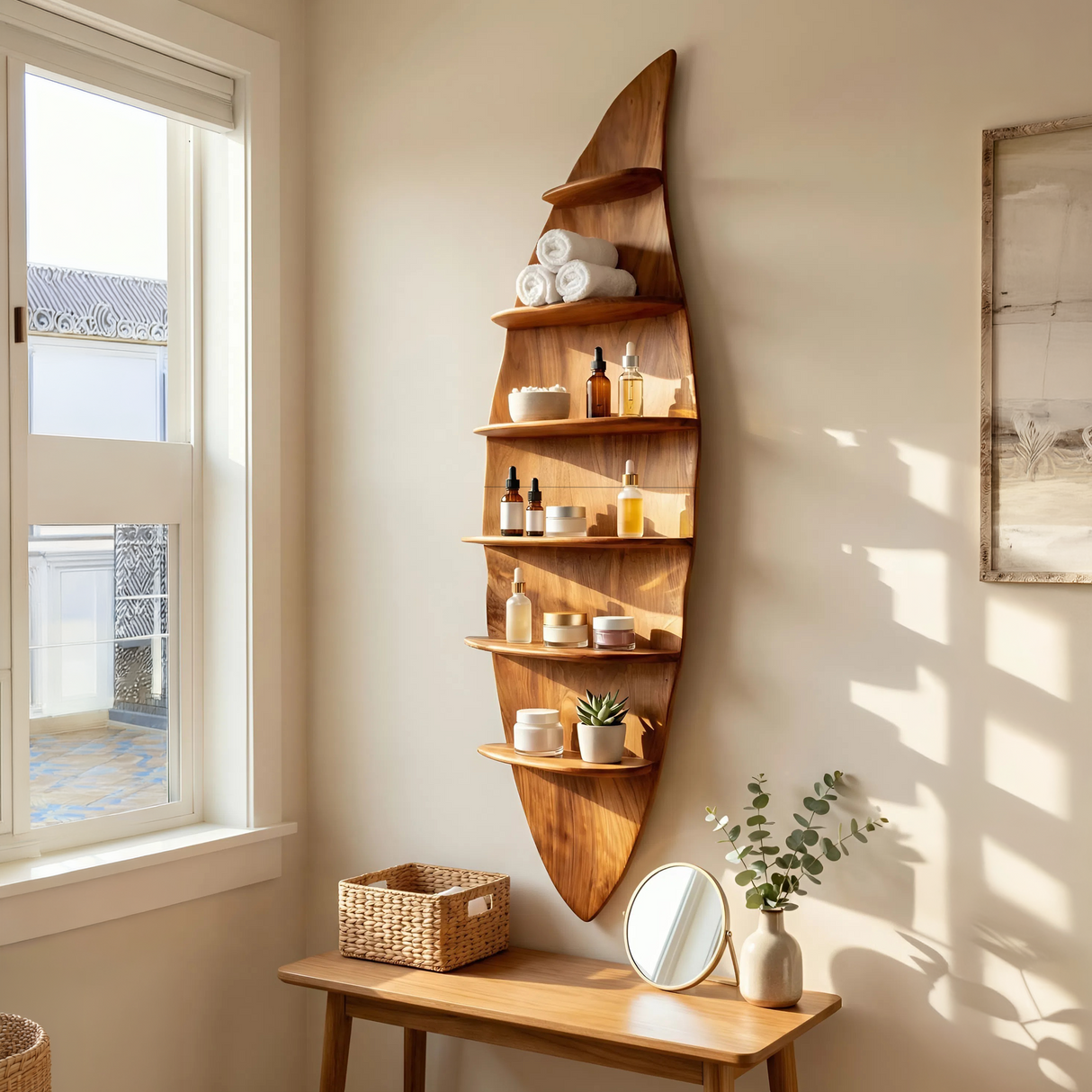 Mid Century Shelving Unit For Study Room Storage