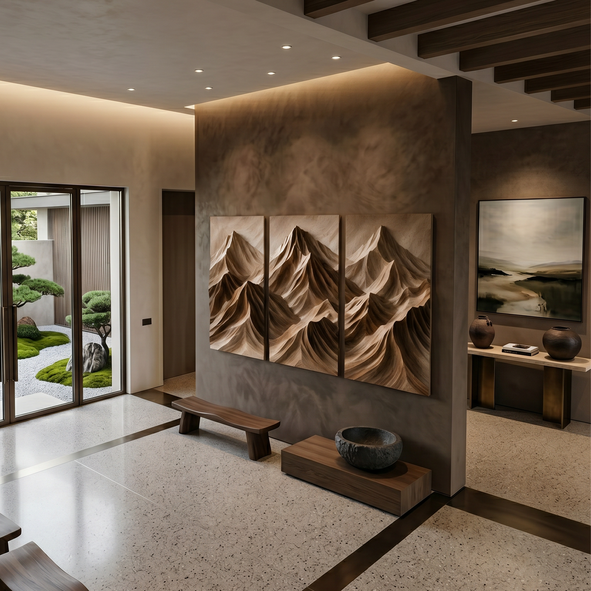 Modern Mountain Relief Wall Art For Lounge Interior