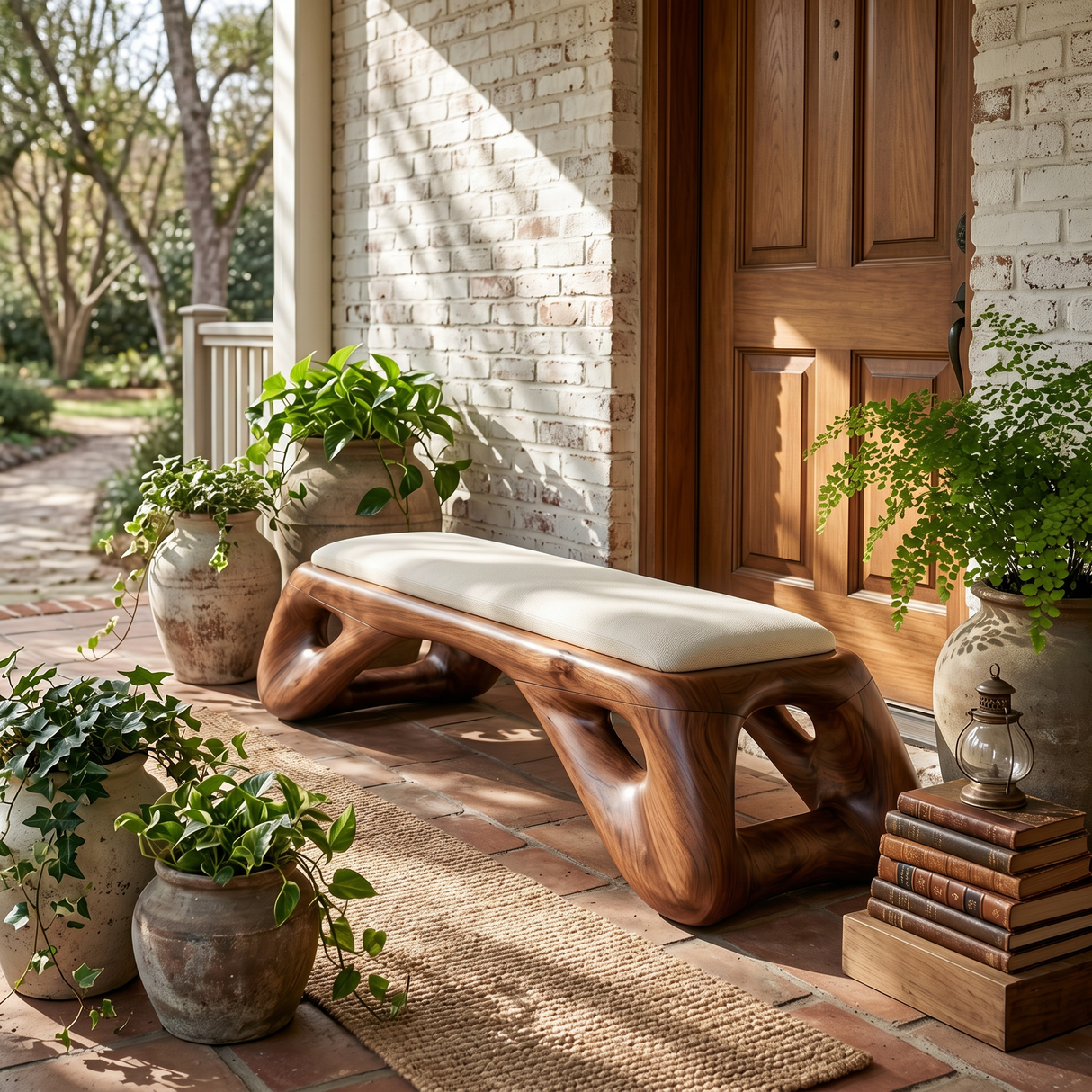 Organic Modern Entryway Bench Luxury Residence