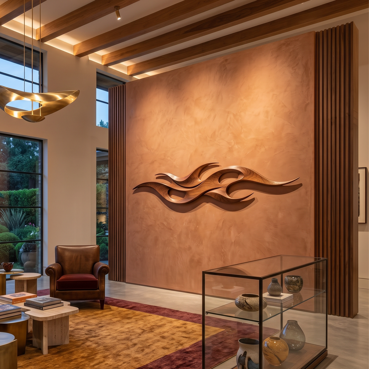 Mid Century Organic Wall Decor For Entertainment Lounge Space