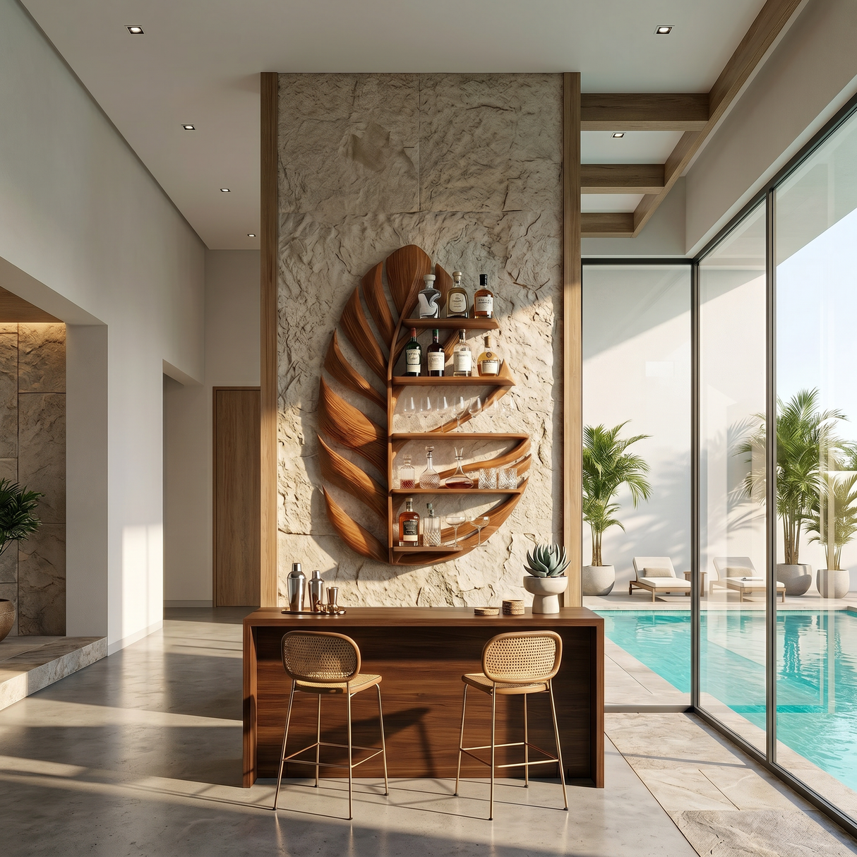 Modern Wall Wine Holder For Kitchen Dining Storage Nook
