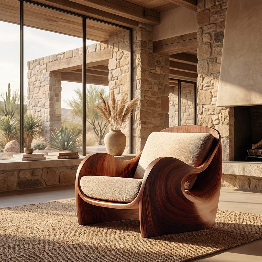 Elegant Natural Wood Chair For Modern Living Room
