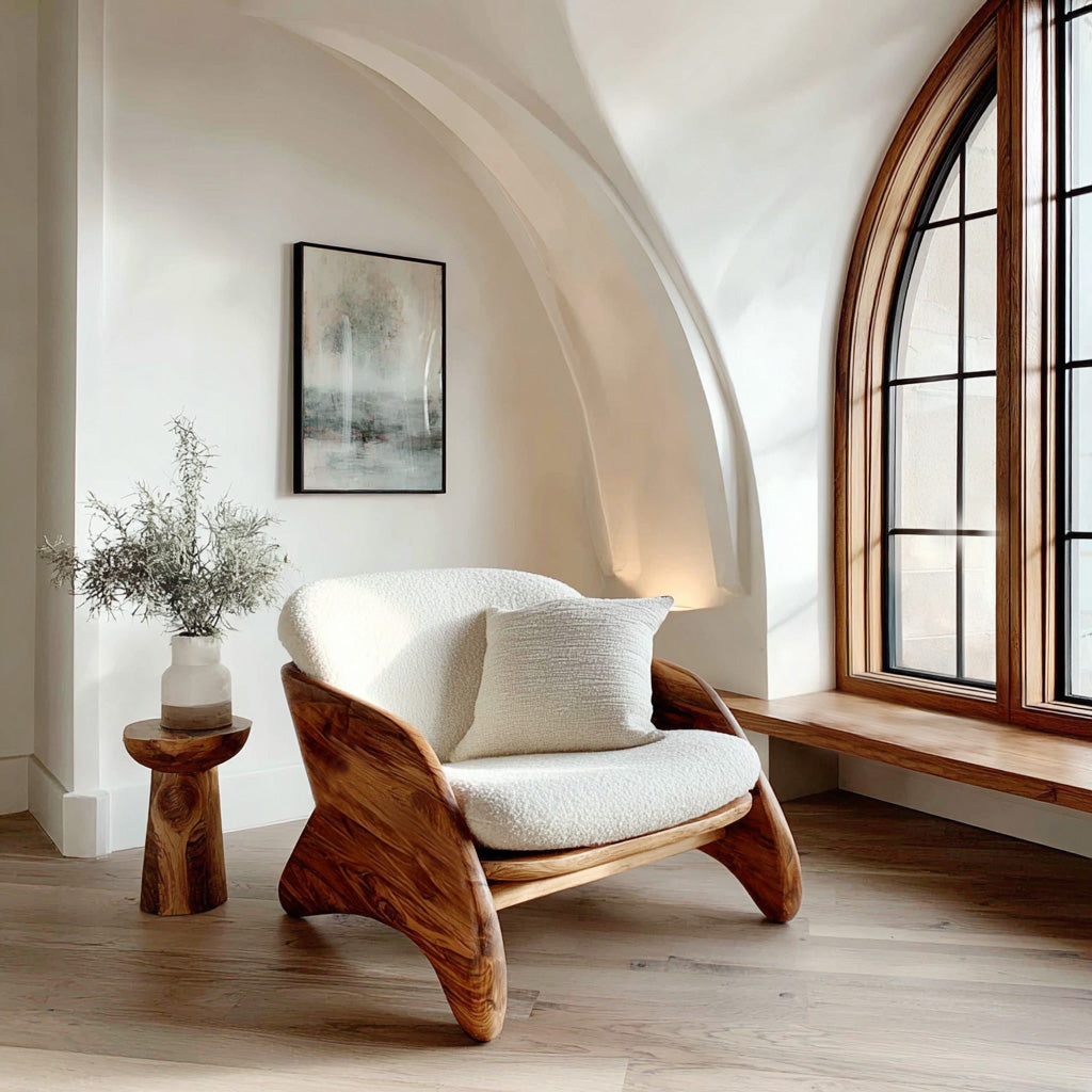 Contemporary Natural Wood Chair For Living Room Decor