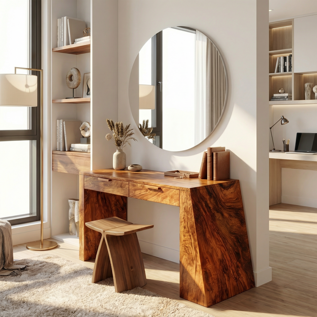 Industrial Makeup Vanity Desk Home Office Beauty Space Personal Area