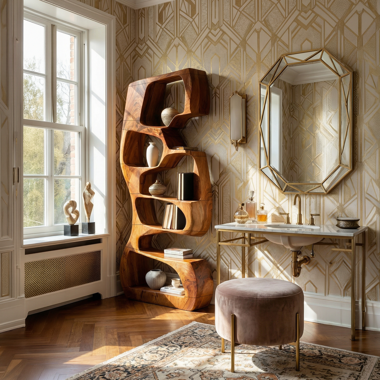 Modern Wooden Bookshelf For Home Living Storage