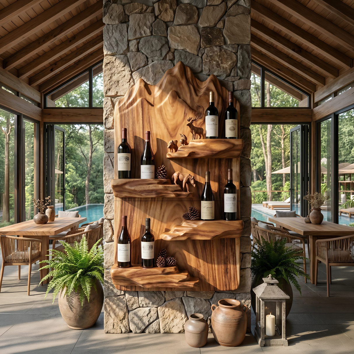 Contemporary Landscape Bottle Holder For Modern Interior