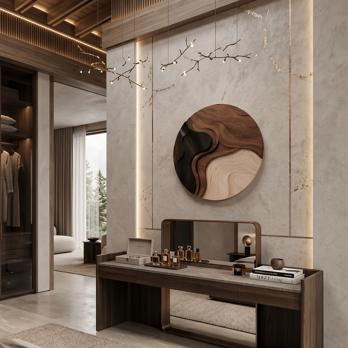 Minimalist Statement Wall Panel For Studio Apartment Interior