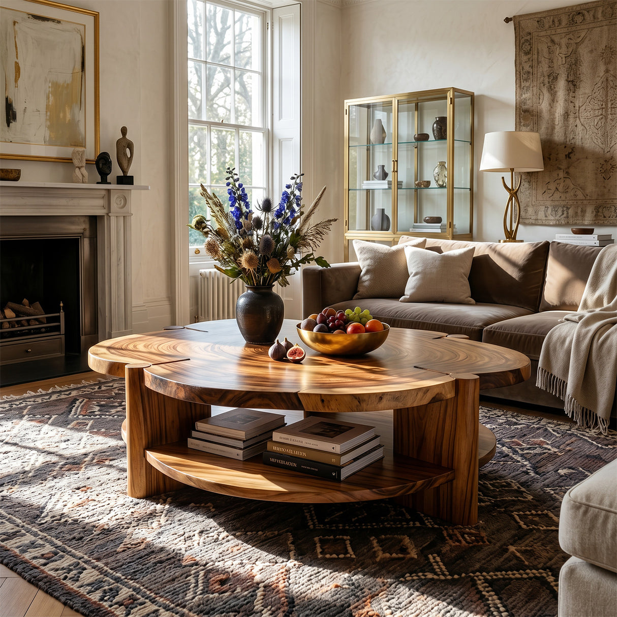 Farmhouse Handcrafted Solid Wood Coffee Table For Living Room Decor