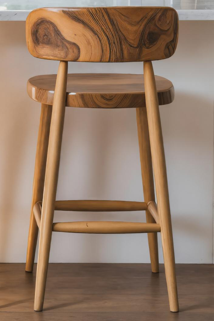 Mid Century Bar Stools With Backrest For Kitchen Or Dining Room