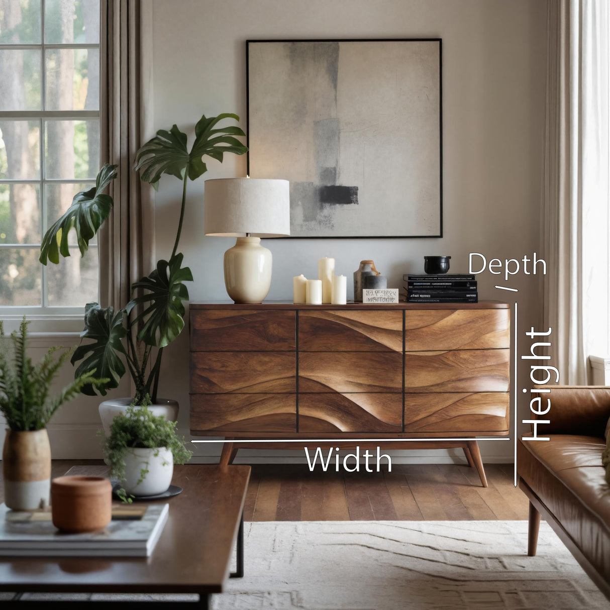 Modern Wavy Sideboard For Living Room Or Dining