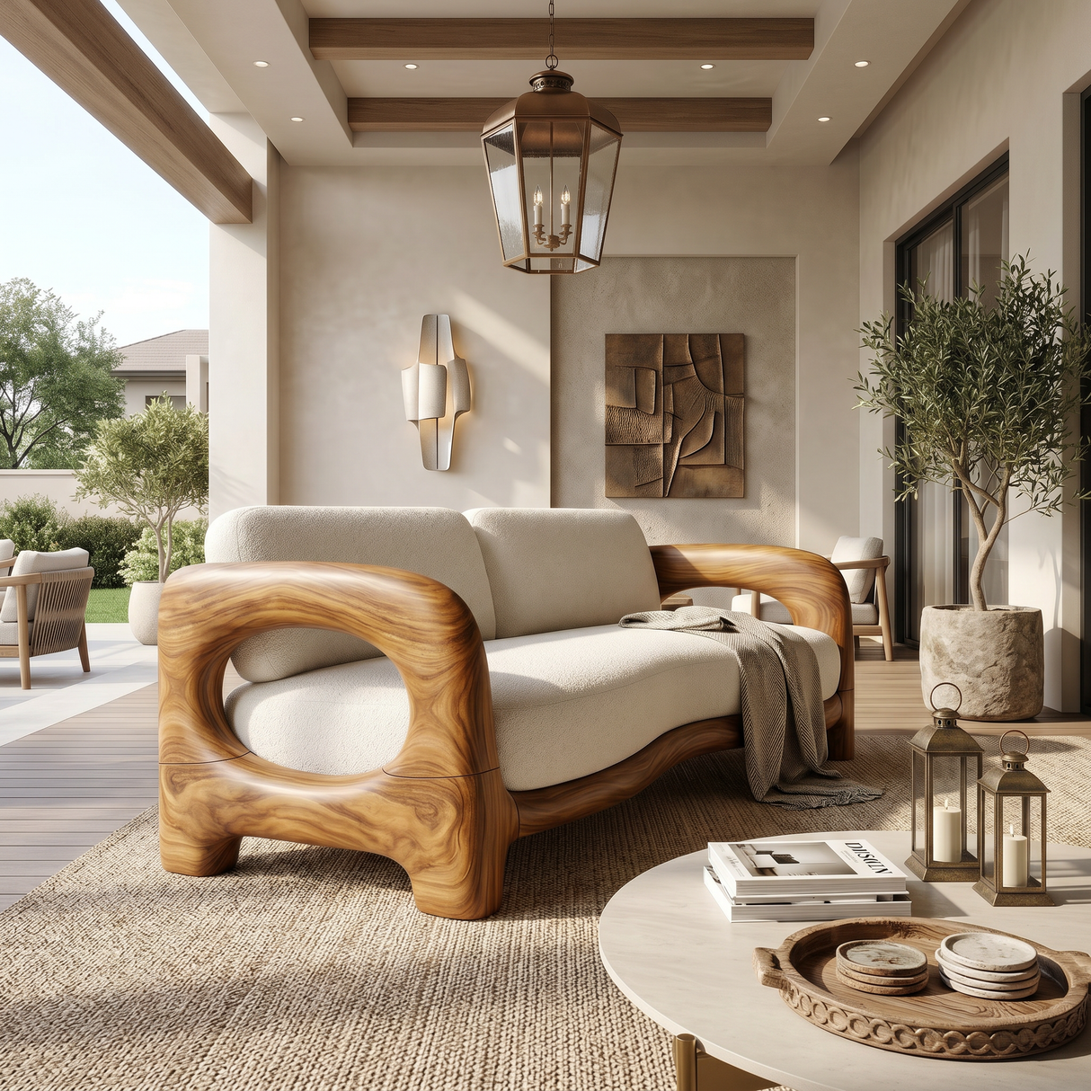 Organic Loop Frame Sofa Luxury Modern Residence