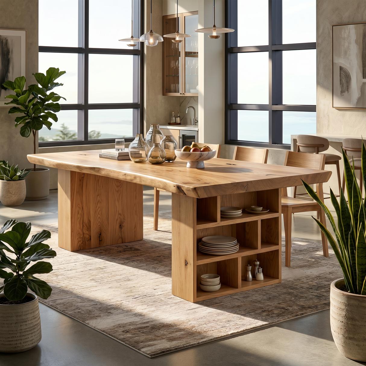Modern Kitchen Table With Storage Cabinet