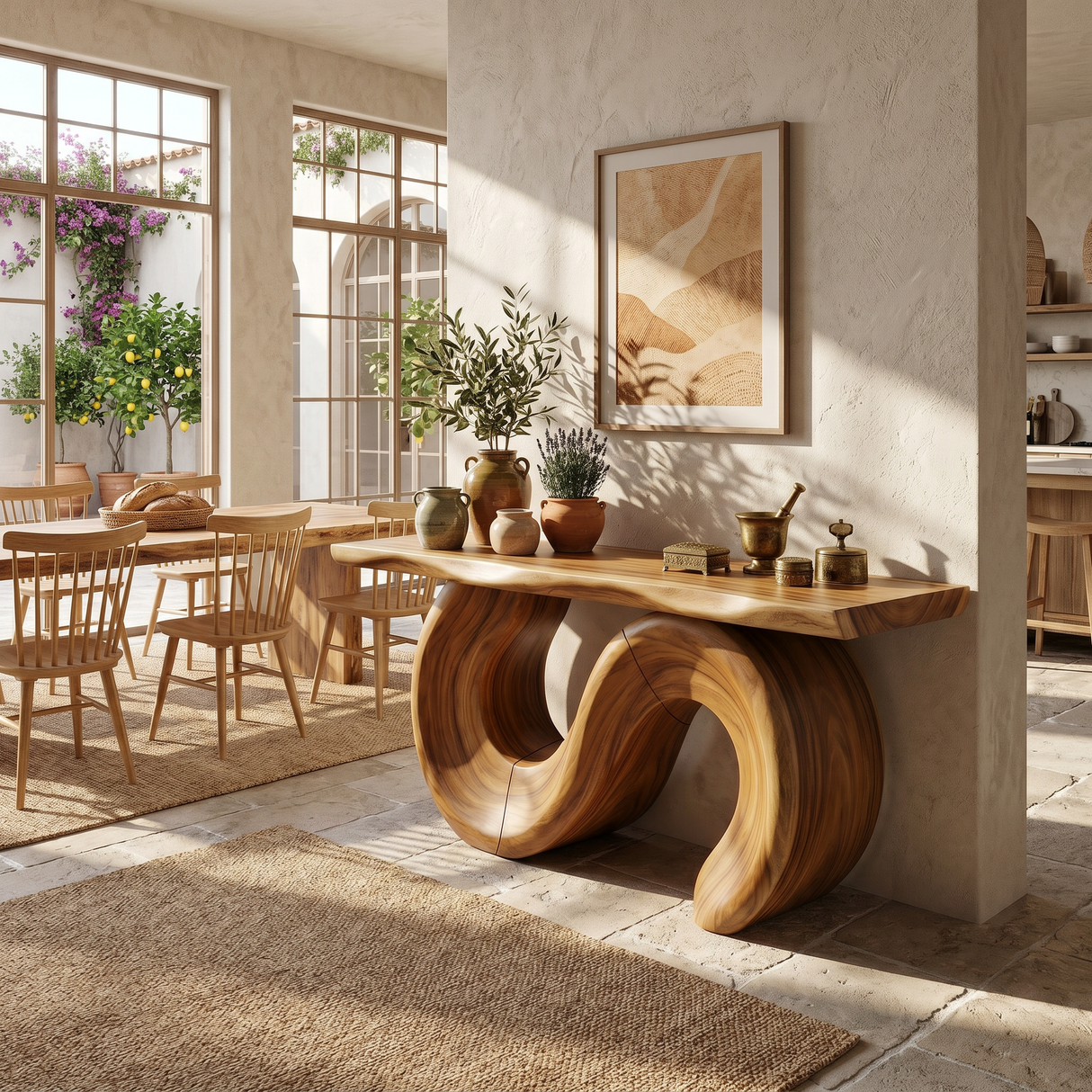 Parisian Wooden Console Table For Terrace Styling