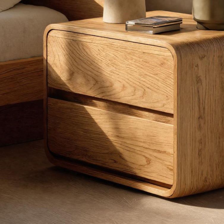 Modern Nightstand With Rounded Edges For Bedroom