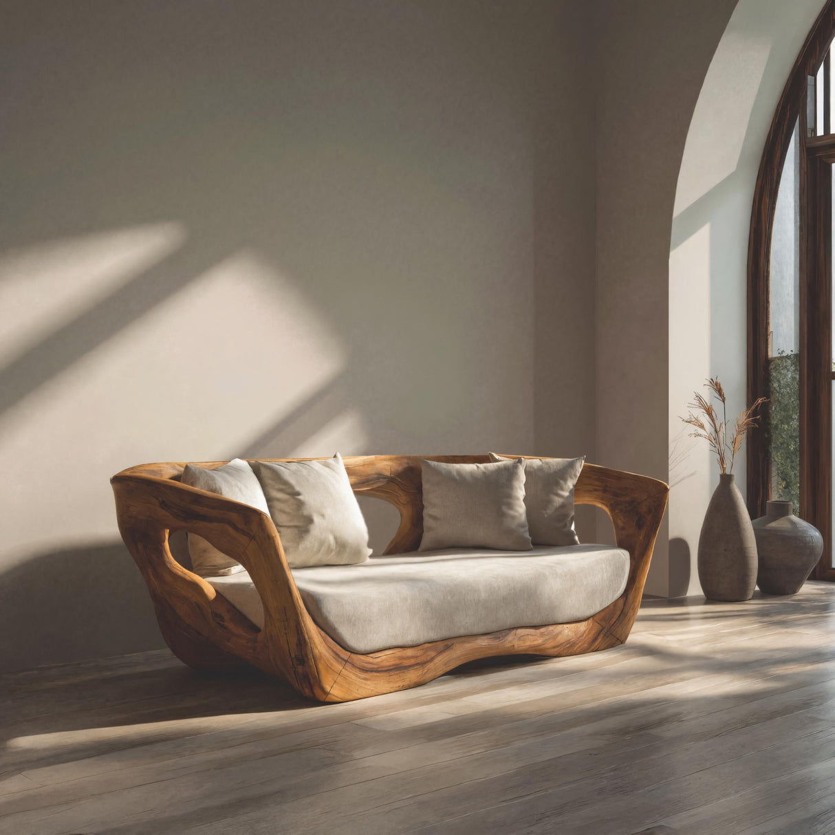 Modern Sculpted Sofa For Living Room Decor