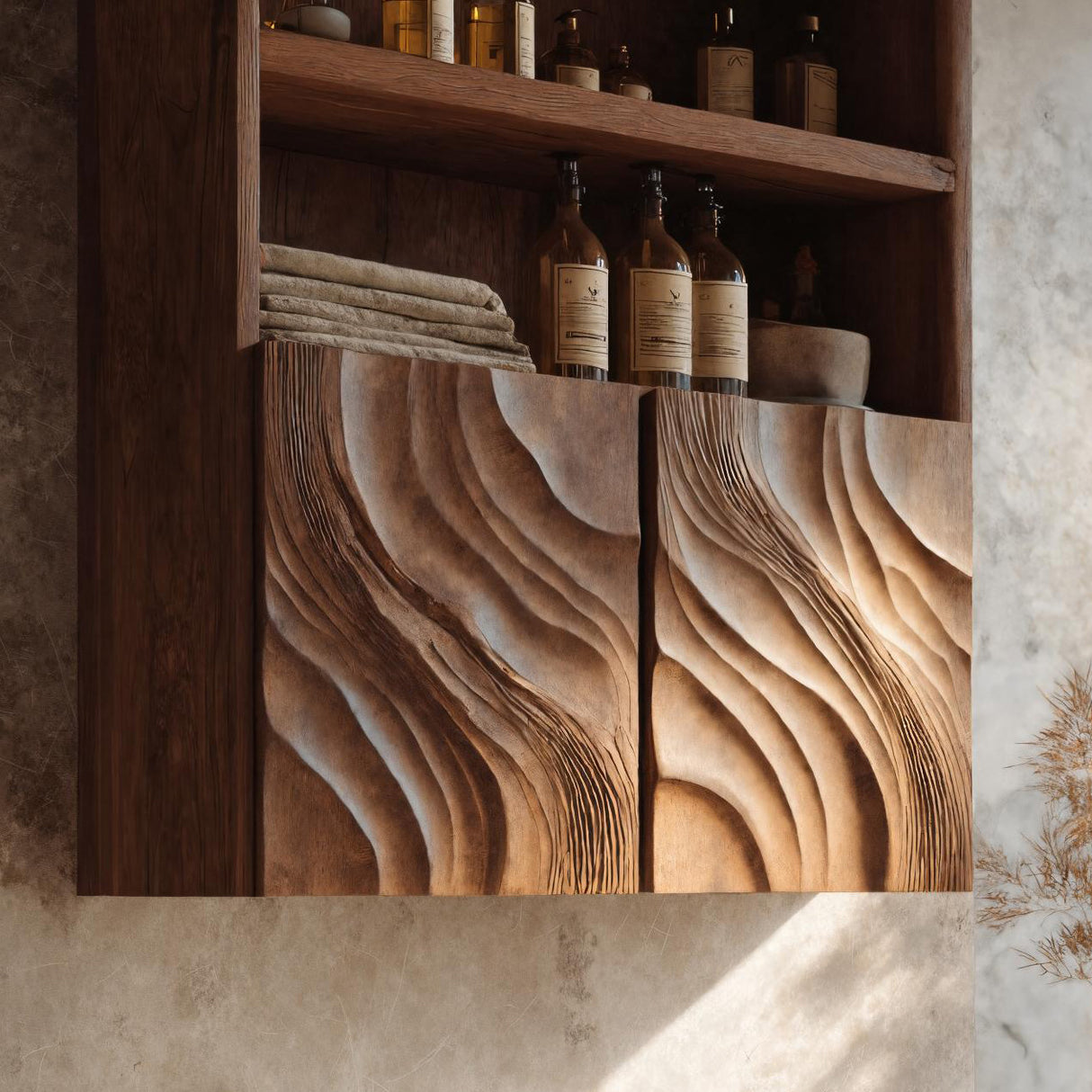 Contemporary Bathroom Cabinet Open Shelf Design For Bathroom