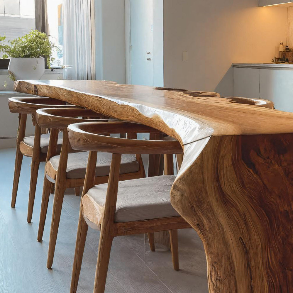 Organic Modern Live Edge Dining Table For Kitchen