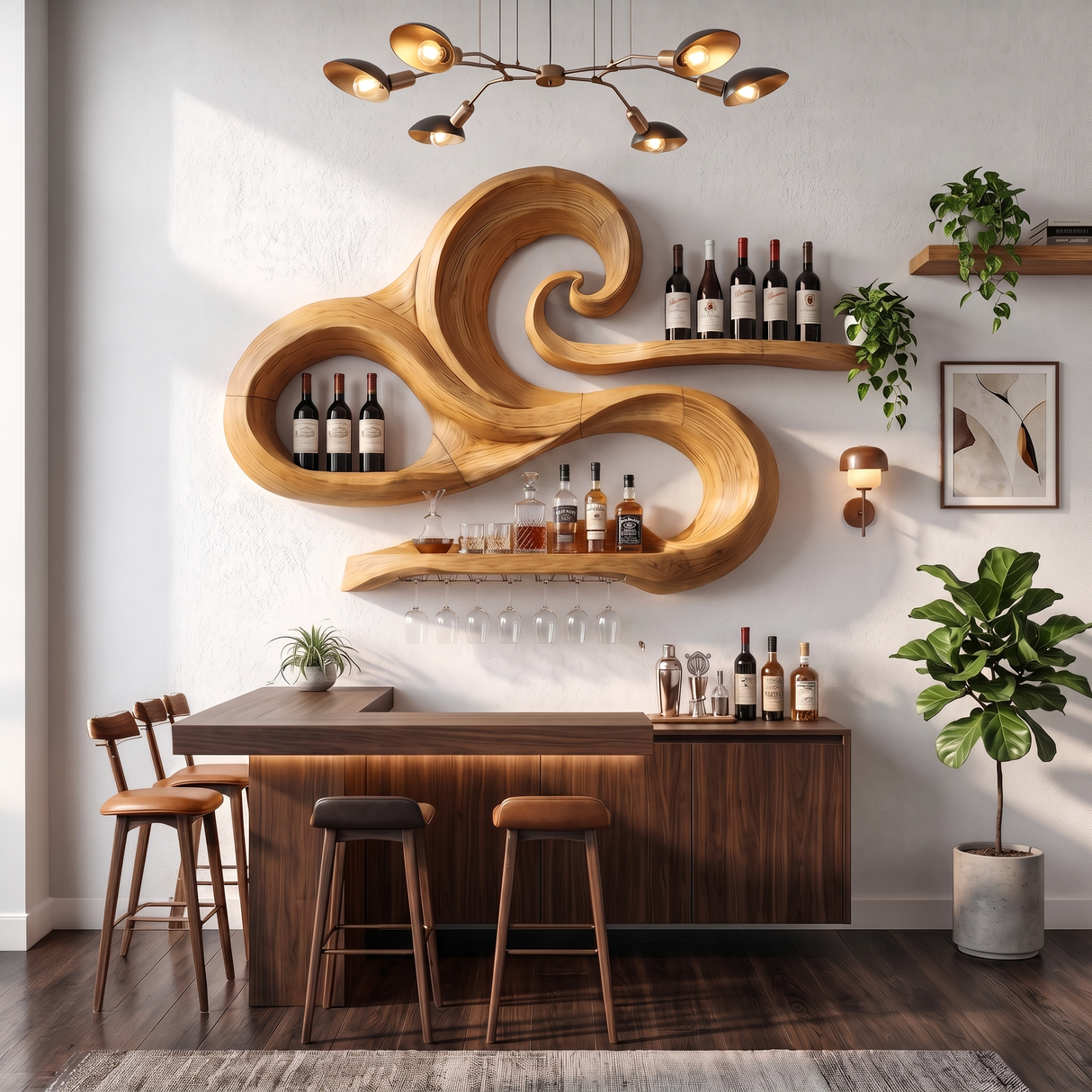 Minimalist Wine Holder For Kitchen Wall