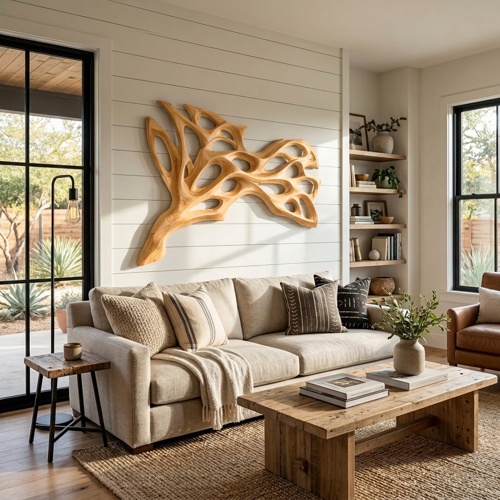 Contemporary Natural Wood Wall Art For Modern Home