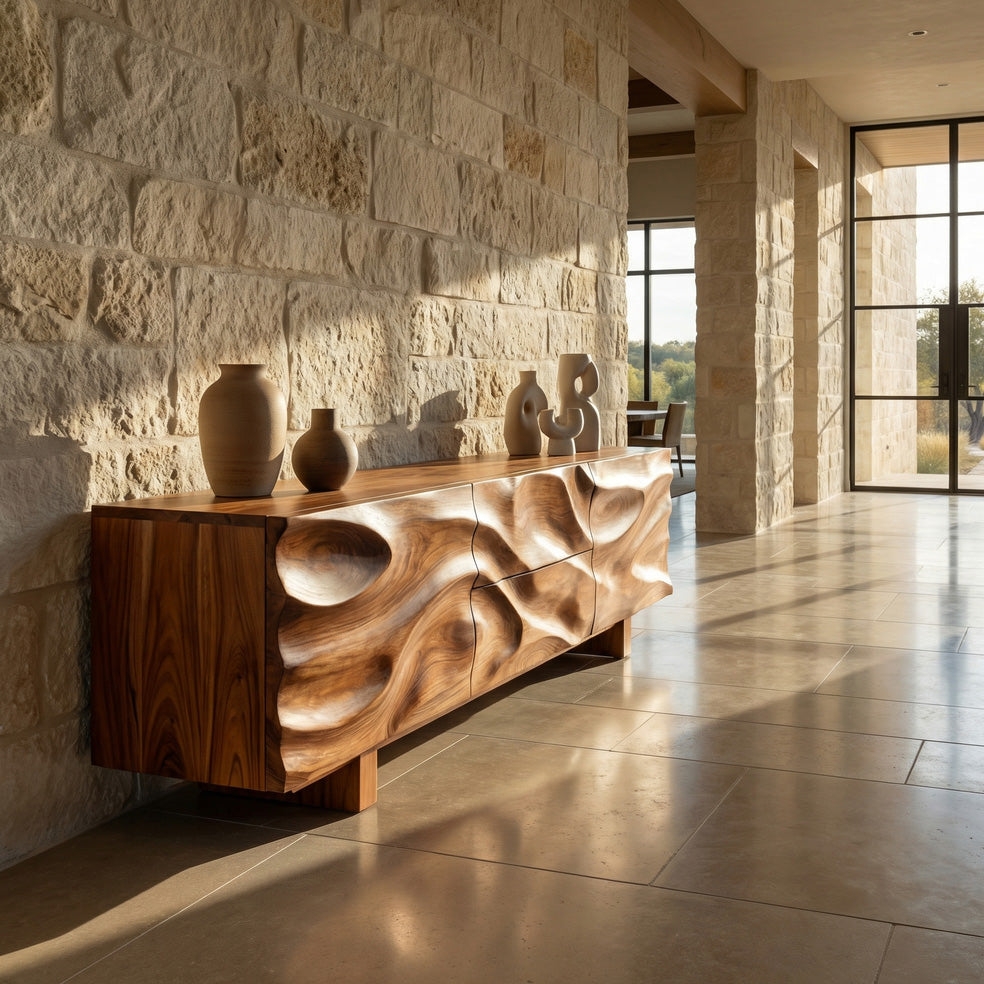 Modern Organic Sideboard Storage Cabinet For Living Room