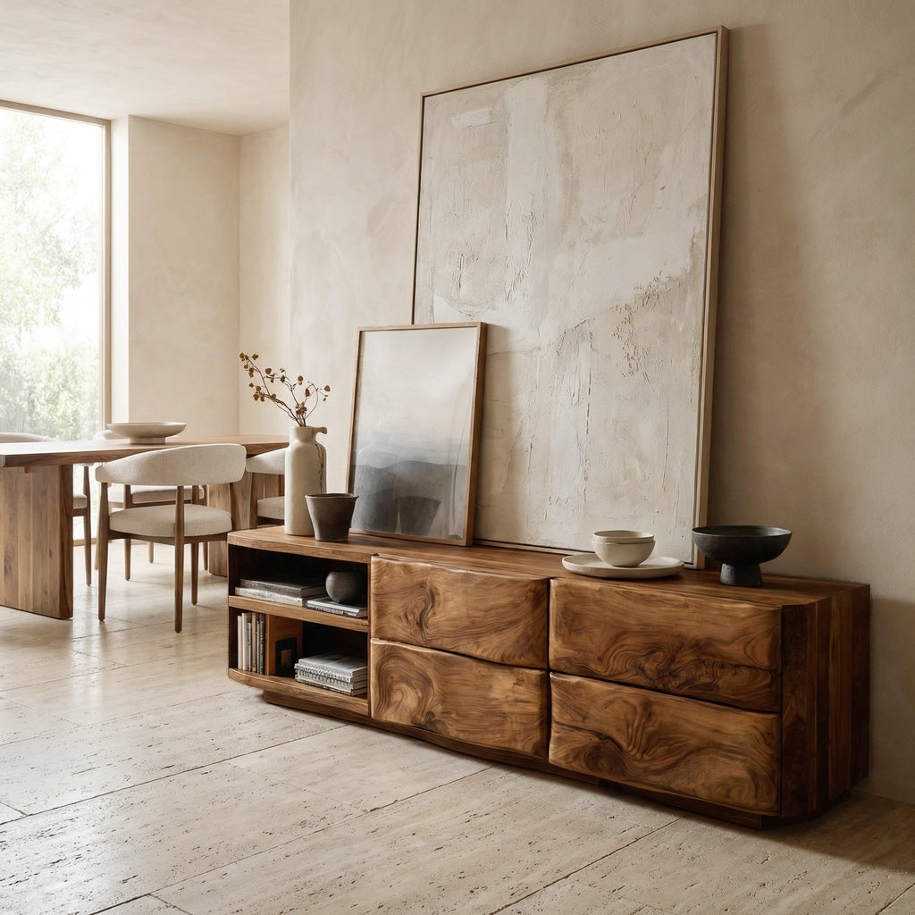 Quiet Luxury Low Sideboard Console For Living Room