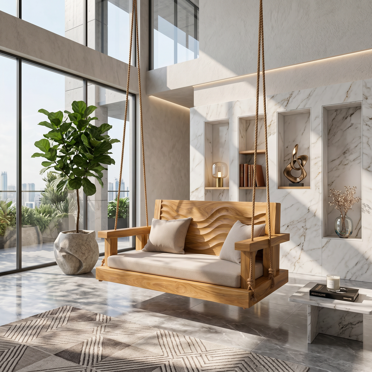 Modern Organic Crest Swing Open Concept Living Space