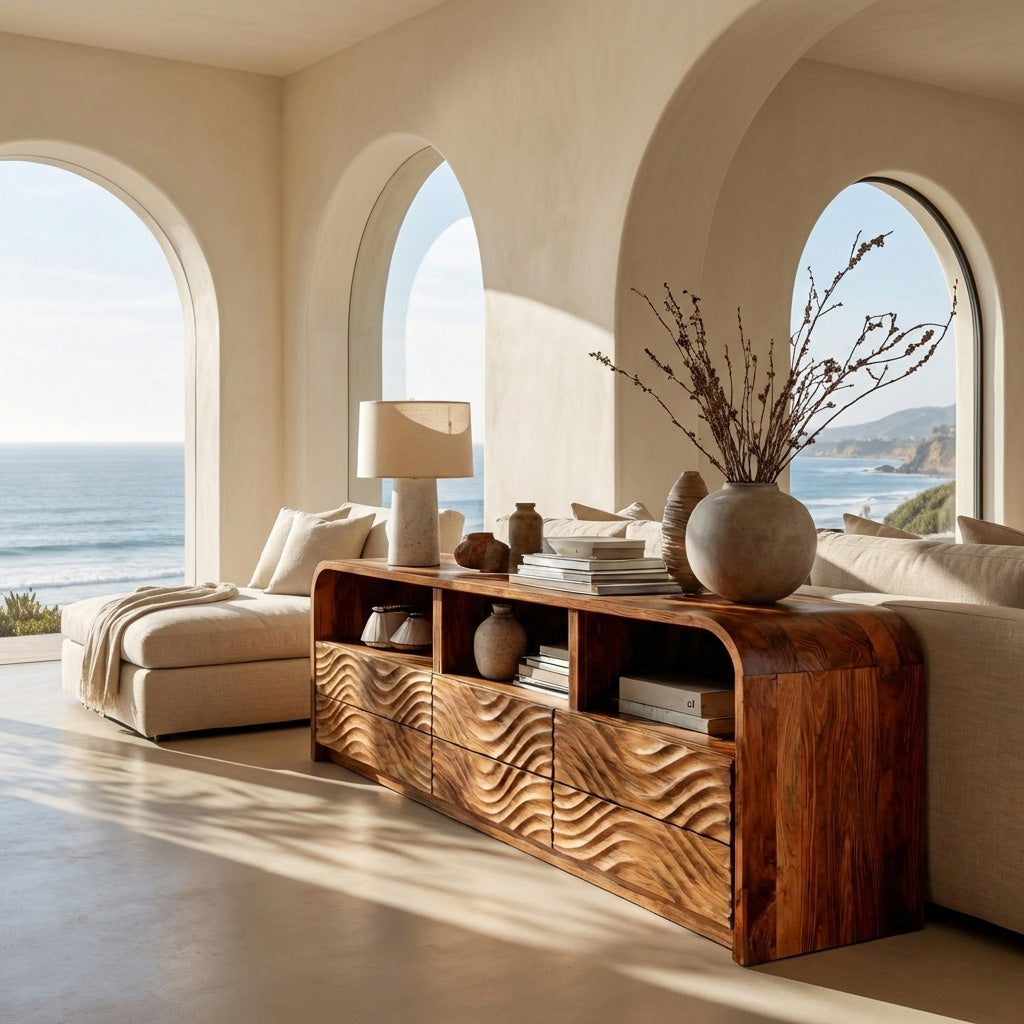 Luxury Solid Wood Sideboard For Living Room