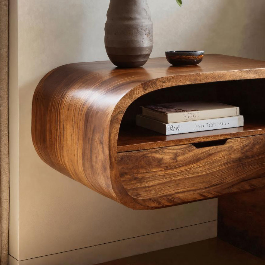 Minimalist Floating Nightstand With Storage For Bedroom