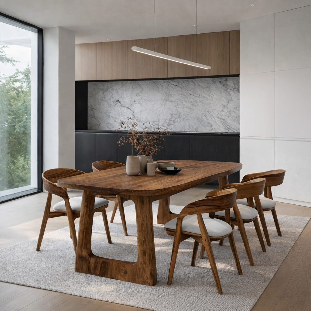 Organic Contemporary Dining Table With Sculptural Elegance For Dining Room