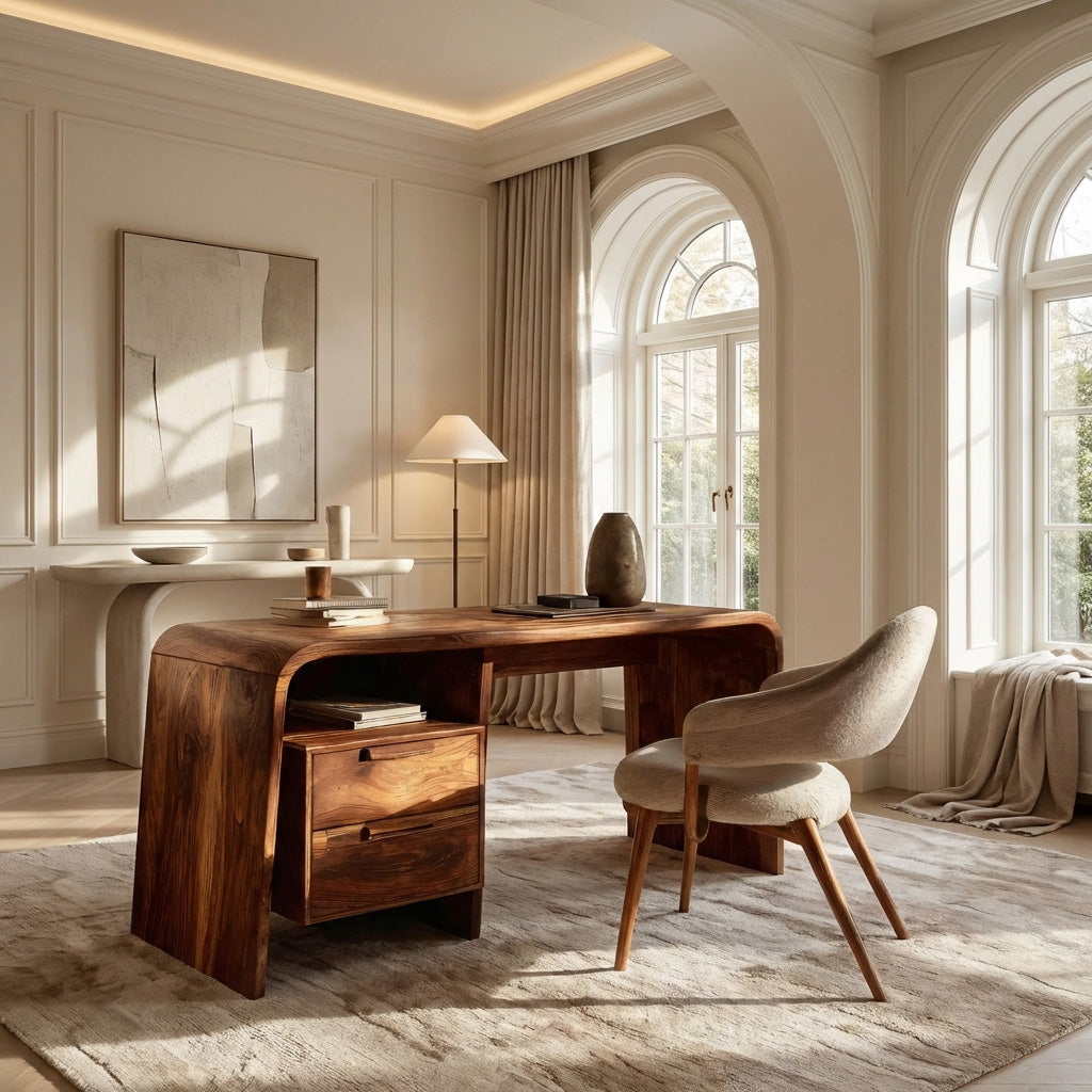 Modern Writing Desk With Drawers For Workspace