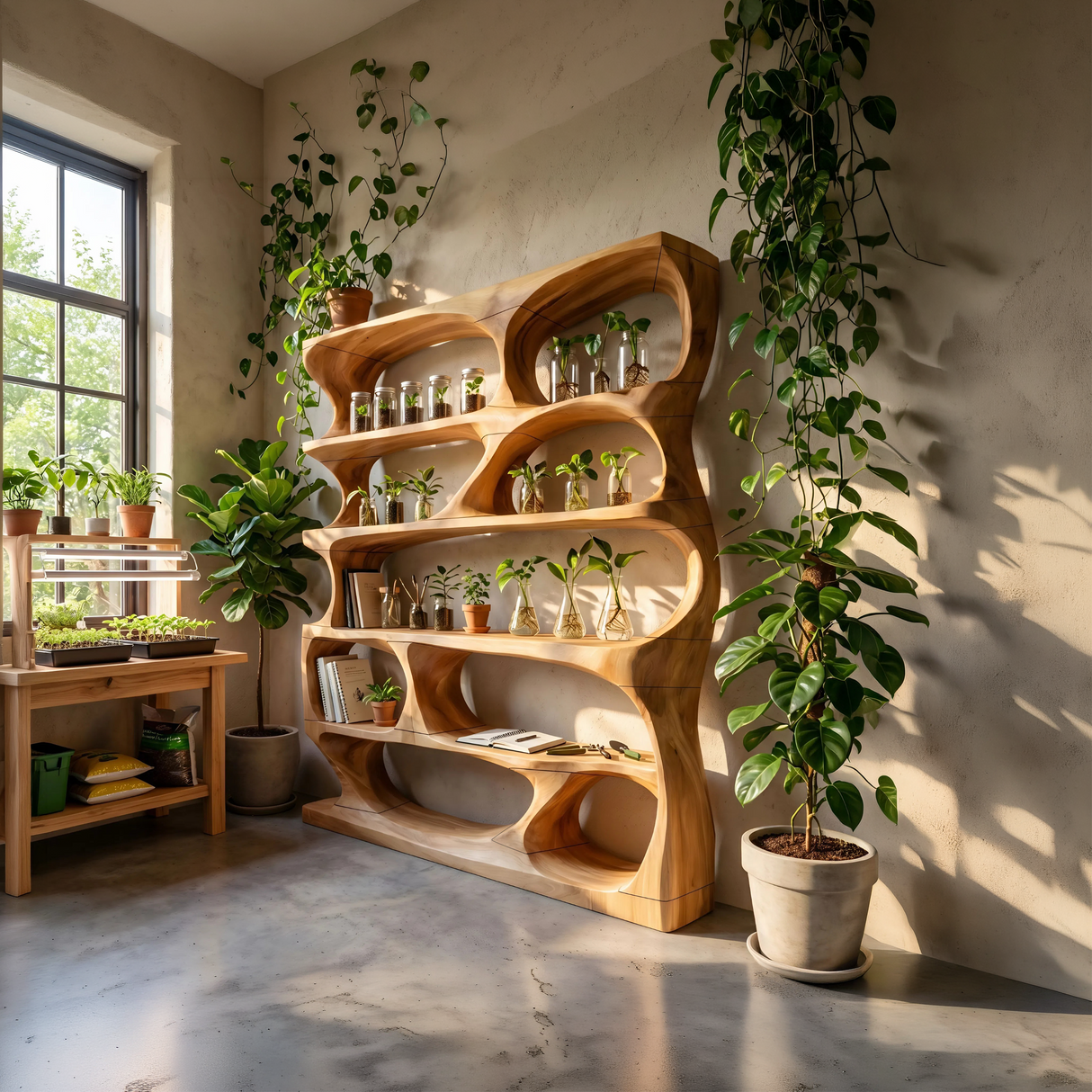 Minimalist Sculptural Bookshelf Display Organizer For Home Office