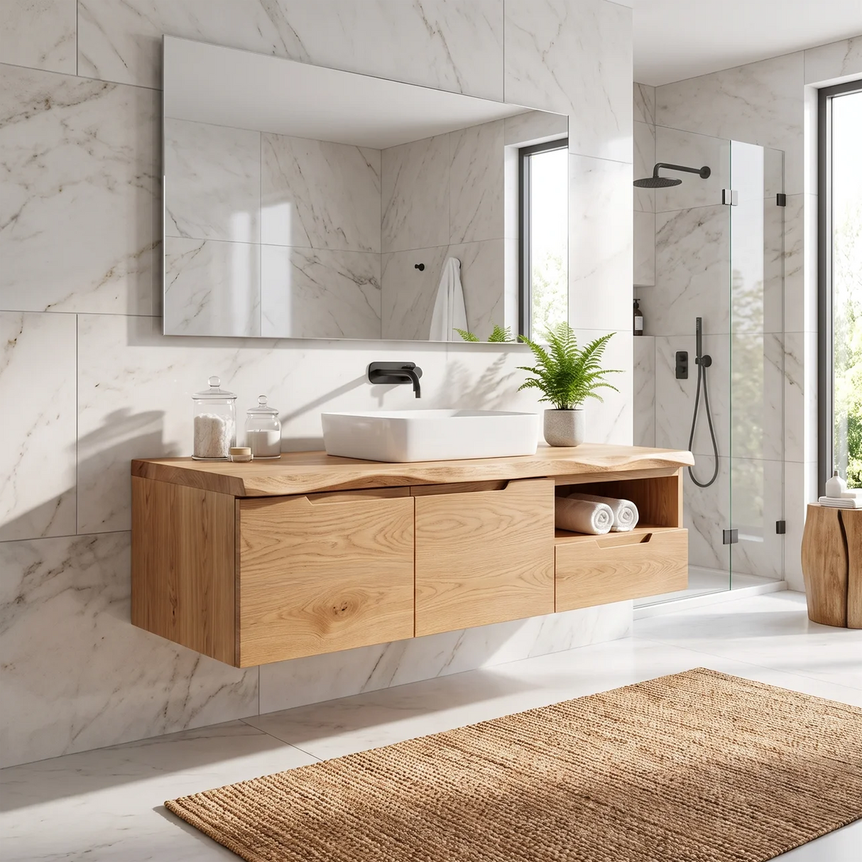 Luxury Wood Bathroom Vanity Coastal Beach House