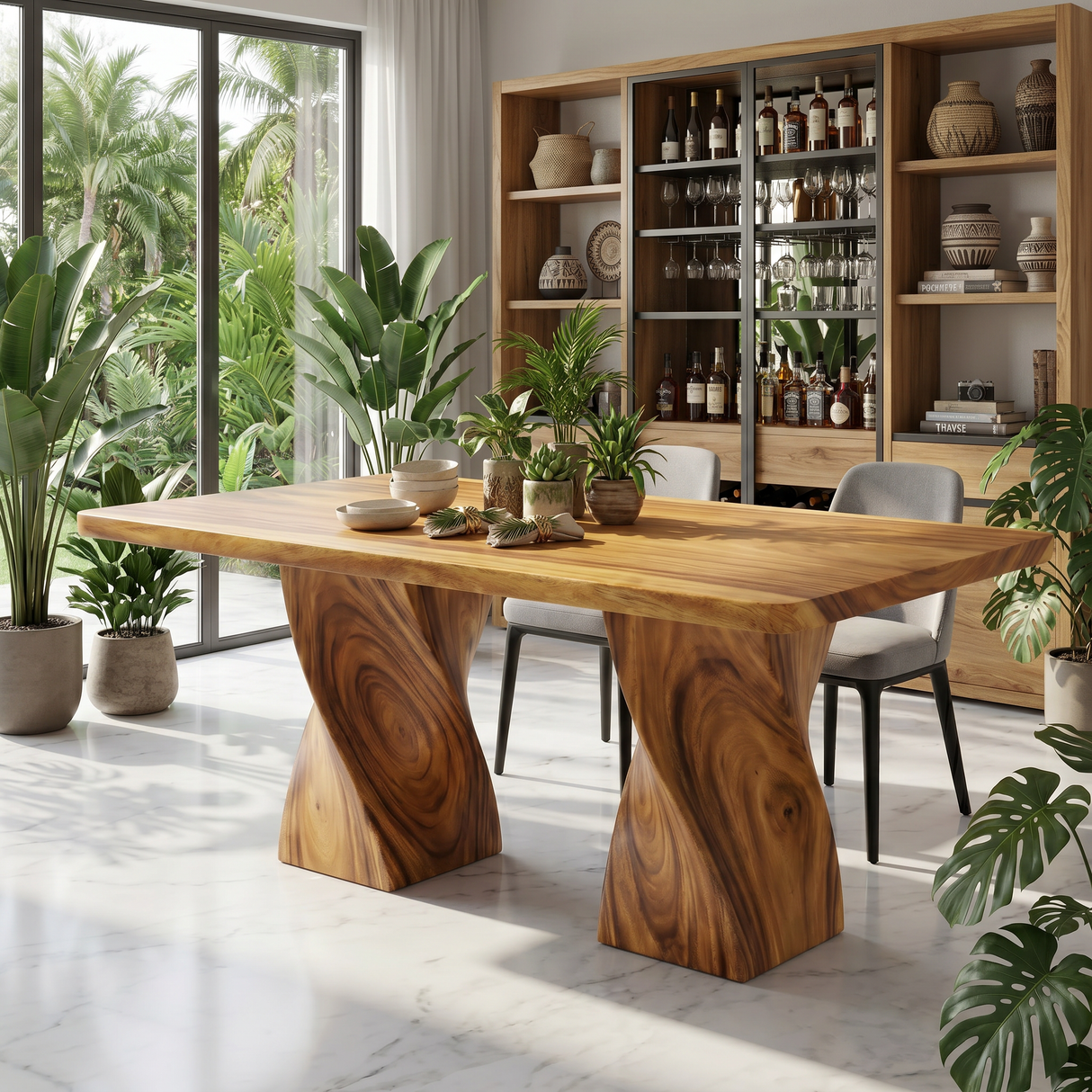 Storage Island Table For Mediterranean Open Kitchen