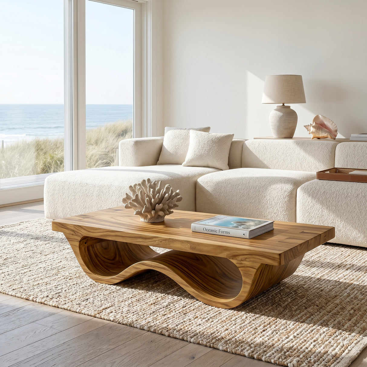 Contemporary Coffee Table Curved Leg Design For Living Room